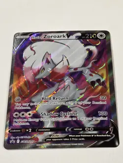 Pokemon Hisuian Zoroark V Full Art Ultra Rare SWSH297 Black Star Promo NM Card - Image 2