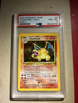 Charizard Base Set 2 Holo Rare 2000 Pokemon TCG PSA 8 Card 4/130 English - Image 1