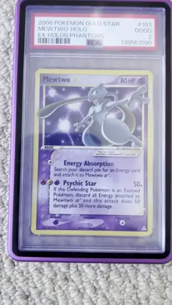 Mewtwo Gold Star 103/110 2006 EX Holon Phantoms Holo Pokemon Card PSA - Image 2