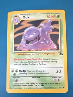 Muk 13/62 – Fossil Set – 1999 Pokemon Card – Holo Rare – English – WOTC - Image 1