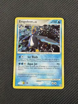 Holo LP-NM Empoleon 4/130 2007 Pokemon Card Diamond & Pearl Holo Rare - Image 1