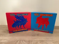 Rare - Pokemon Elite Trainer Box - Sword & Shield - Blue & Red - Cards Dice New - Image 1