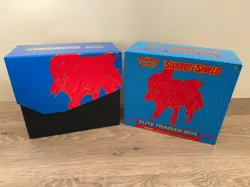 Rare - Pokemon Elite Trainer Box - Sword & Shield - Blue & Red - Cards Dice New - Image 3