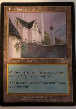 MTG Tolarian Academy Urza's Saga Rare Card Lightly Played - Image 1
