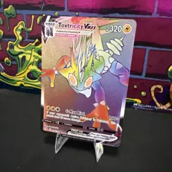 Toxtricity VMAX 196/192 Rebel Clash SWSH Rainbow Secret Rare Pokemon TCG Card NM - Image 3