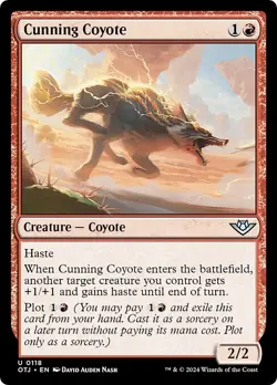 CUNNING COYOTE x4 mtg NM-M Outlaws of Thunder Junction 4 Unc - Image 1