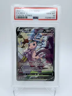 2021 POKEMON SWORD & SHIELD FUSION STRIKE #251 FULL ART/MEW V PSA 10 - Image 1
