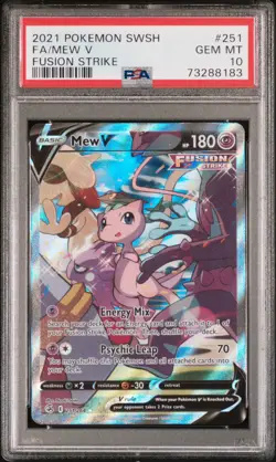 2021 POKEMON SWORD & SHIELD FUSION STRIKE #251 FULL ART/MEW V PSA 10 - Image 3