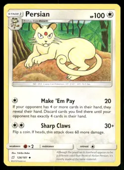 Pokemon TCG Pokemon Persian Uncommon Regular - Image 1