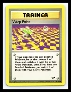 💥 WARP POINT Trainer 126/132 - 2000 Gym Challenge Set Pokemon Vintage TCG - Image 1