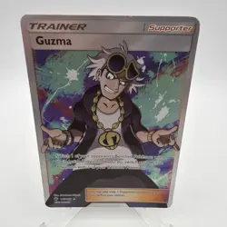 Pokemon Guzma 143/147 Full Art Ultra Rare Holo Burning Shadows LP - Image 1
