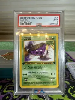 First Edition 2000 Pokemon Rocket 57/82 Grimer PSA Mint 9 - Image 1