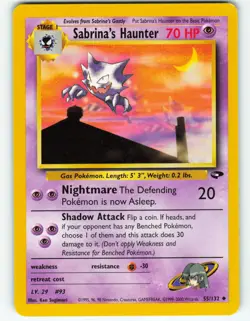 Sabrina's Haunter - 55/132 Gym Challenge - Pokemon TCG - 2000 - Image 1