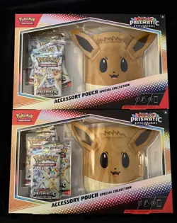 Lot Of 2 Pokemon SV Prismatic Evolutions Accessory Pouch Collection SEALED NEW - Image 1