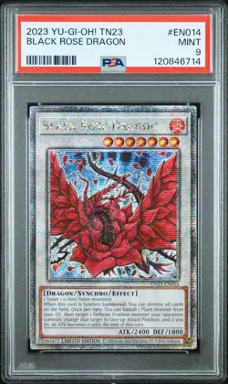 2024 Yu-Gi-Oh Black Rose Dragon TN23-EN014 - Quarter Century SR PSA 9 (Aug 25) - Image 1