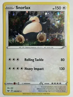 Snorlax - (Cosmos Holo) Blister Exclusives Holo 140/202 LP-MP Pokemon Card - Image 1