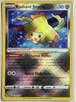 Radiant Jirachi Holo SWSH12: Silver Tempest 120/195 LP-NM Pokemon Card - Image 1