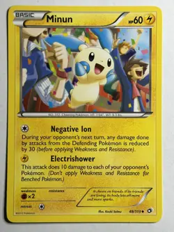 Minun Legendary Treasures 48/113 MP-LP Pokemon Card - Image 1