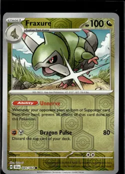 Pokemon Fraxure 045/064 Shrouded Fable Reverse Holo Common 3 Card Lot - Image 1