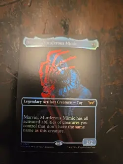 1x Marvin, Murderous Mimic, Borderless Art, Duskmourn, Magic MTG Holo - Image 1