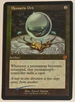 MTG English Magic FOIL Card Near MInt MESMERIC ORB from The Brother's War Retro - Image 1