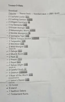 MTG Odyssey - Trounce-O-Matic Theme Deck, Open, Excellent/NM - Image 2