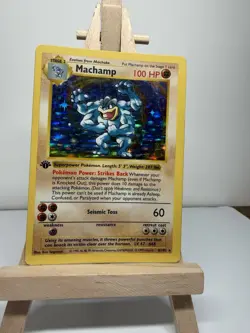 Pokemon TCG shadowless Machamp 1st Edition Holo Rare 100 HP 008/102 1999 - Image 3