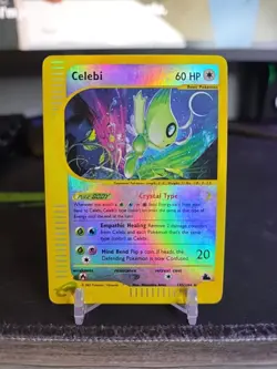 Celebi 145/144 Skyridge Reverse Holo Secret Rare Crystal Pokemon TCG MP-HP - Image 1