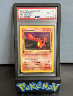 2000 Pokemon, First Edition Rocket-Charmander PSA GEM MT 10 - Image 1