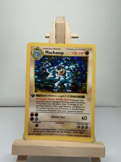 Pokemon TCG shadowless Machamp Holo Rare 100 HP 1st Edition 8/102 - Image 1