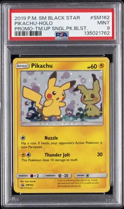 2019 POKEMON SM BLACK STAR PROMO TEAM UP SINGLE PACK BLISTERS PIKACHU-HOLO PSA 9 - Image 1