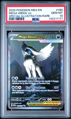 2025 POKEMON MEG EN-MEGA EVOLUTION #180 MEGA ABSOL EX PSA 10 - Image 1