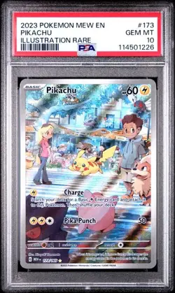 Pokemon Pikachu 151 IR Illustration Rare MEW EN PSA 10 GEM MINT English 173/165 - Image 1