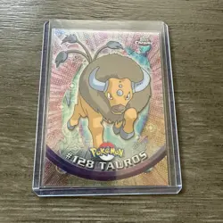 2000 Topps Chrome Pokemon Series 2 #128 Tauros - Image 1