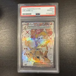 ARCANINE EX 2023 Pokemon #224/198 PSA 10 GEM MINT Scarlet & Violet ULTRA RARE! - Image 1