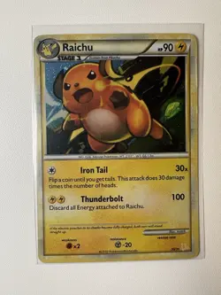 Raichu [Holo] #30/30 Stage 1 HP 90 Pokemon TCG HGSS Trainer Kit 2010 - Image 1