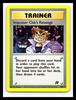 💥 1999 Pokemon Trainer Imposter Oak's Revenge Team Rocket # 76/82 Vintage - Image 1