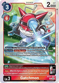 1x BT21-009 Gatchmon World Convergence Digimon Card Game x1 - Image 1