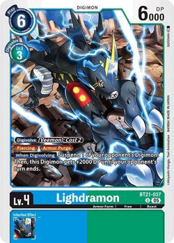 1x BT21-037 Lighdramon World Convergence Digimon Card Game x1 - Image 1