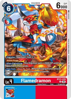 BT21-035 Flamedramon World Convergence Digimon Card Game - Image 1