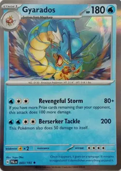 043/193 GYARADOS | RARE HOLO | PALDEA EVOLVED POKEMON CARD - Image 1