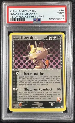 Rocket's Meowth EX Team Rocket Returns 46/109 Pokemon Card - PSA 9 MINT - Image 1