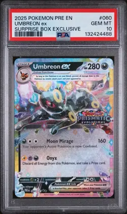 2025 Pokemon Prismatic Evolutions Umbreon Stamped Promo Card 060/131 PSA 10 - Image 1