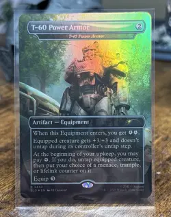 MTG Foil T-60 Power Armor Borderless Fallout Secret Lair NM - Image 1