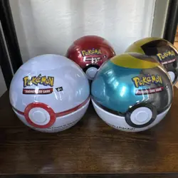 Pokemon TCG Pokeball Tins LOT of 4 Sealed Tins New Sealed - Image 2