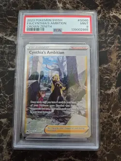 PSA 9 Mint Cynthia's Ambition #GG60 2023 Pokemon Crown Zenith TCG - Image 3