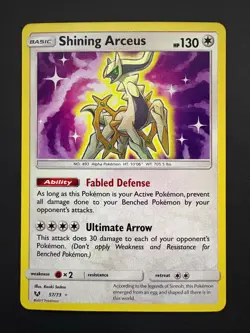 Shining Arceus 57/73 Pokemon Shining Legends Shiny Holo Rare Near Mint (NM) 2017 - Image 1