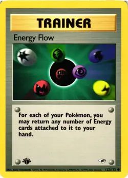 Pokemon TCG Energy Flow Gym Heroes 122/132 Regular 1st Edition Common LP - Image 1