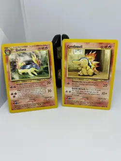 Vintage Pokemon TCG Quilava 47/111 AND Cyndaquil 57/111 Neo Genesis Set LP - Image 1