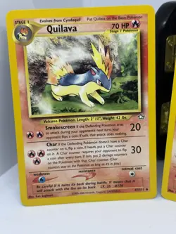 Vintage Pokemon TCG Quilava 47/111 AND Cyndaquil 57/111 Neo Genesis Set LP - Image 2